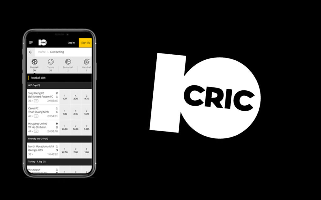 10CRIC has a mobile version and apps