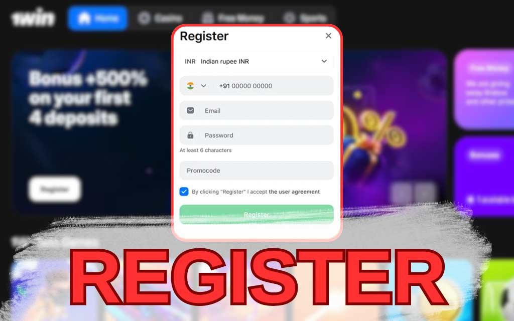 click on 1win register