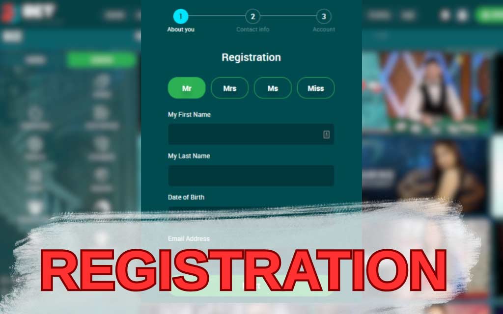 22Bet registration process